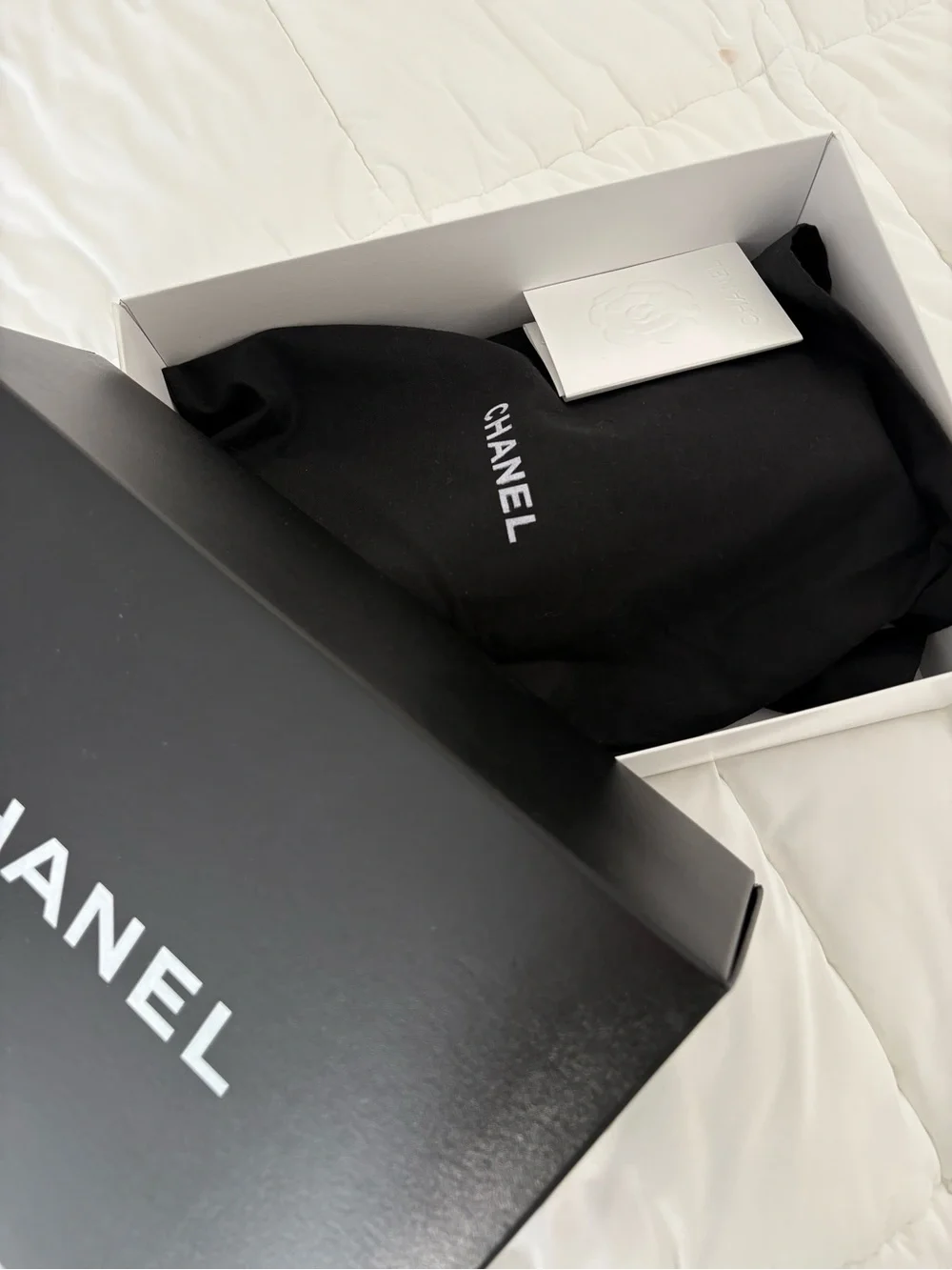 CHANEL Black Caviar Quilted Clutch Pochette A65738 12A Full Set - Picture 12 of 12